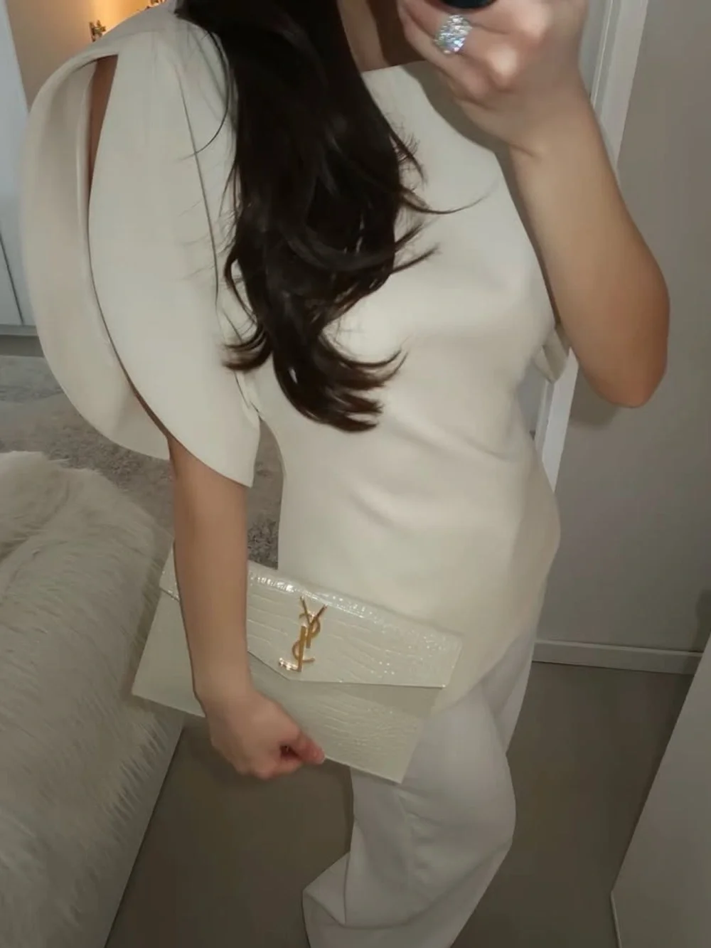 Zara Cream Puff-Sleeve Blouse
